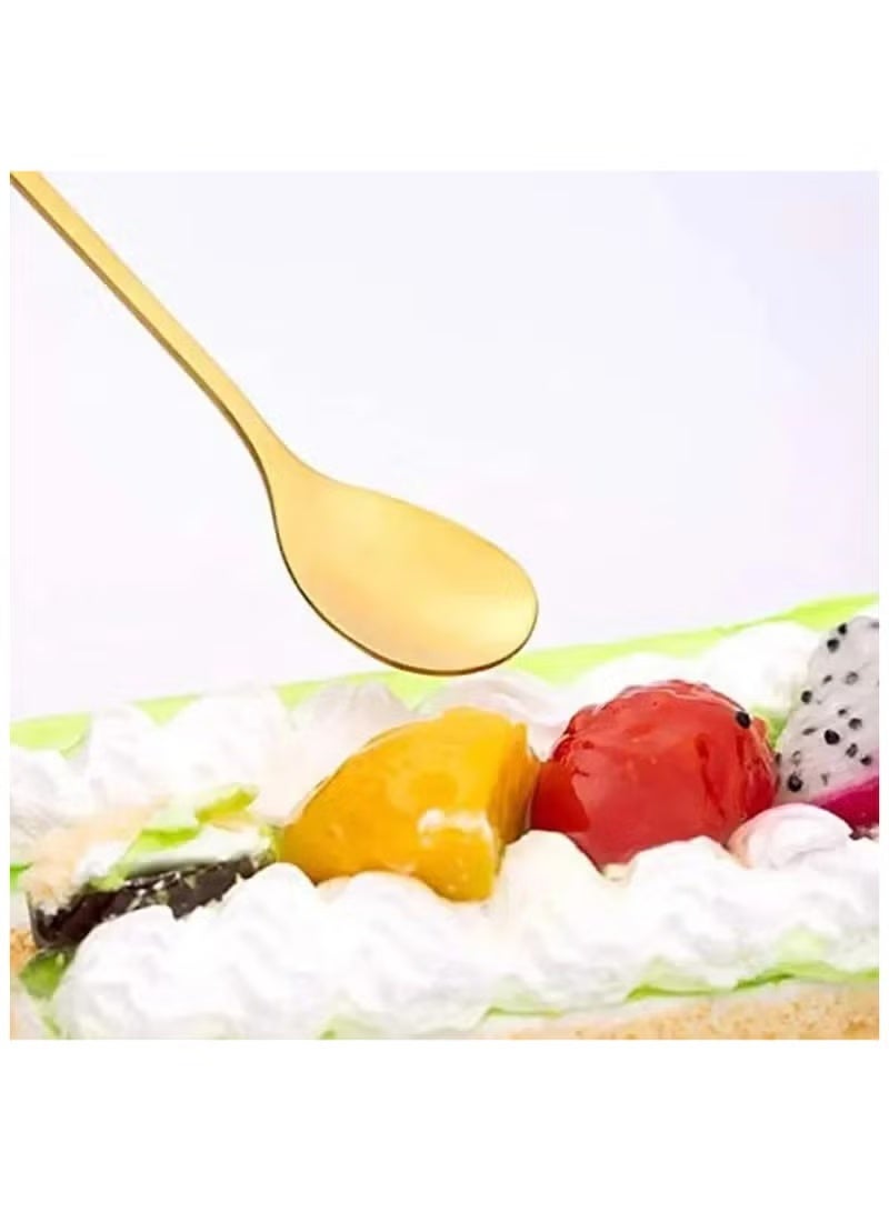 مجموعة ملاعق شاي وقهوة من TMKK، مكونة من 6 قطع بمقبض طويل من الفولاذ المقاوم للصدأ - Image 3