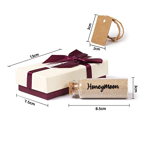 TUNGURIS Honeymoon Sand Keepsake Jar, Bridal Shower, Wedding, Engagement, Honeymoon, Travel Gift for Couples, Newlywed, Fiance(Gift Box Includes) - 40ml Cylindrical Shape Glass - Image 5