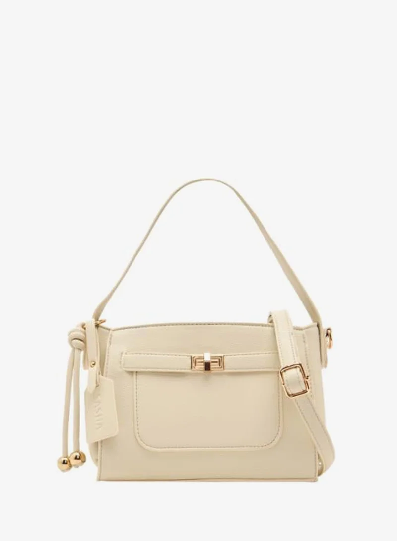 Sasha Sasha Textured Crossbody Bag with Zip Closure