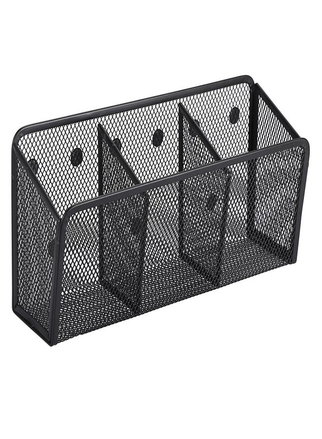 ELLDOO Magnetic Water Drink Packet Holder, 3 Compartments Magnetic Metal Mesh Tea Bag Organizer Sugar Packet Basket, Kitchen Organizers and Storage, Magnetic Pencil Holder - Image 1