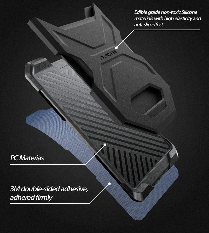 SupCase Adhesive Slim Wallet,(2-Pack) Ultra Thin Stick-On Silicone Credit Card Holder Sticker Adhesive Cell Phone Wallet Compatible for Most Smartphones（not fit Mobile Phones with Curved Back）(Black) - Image 3