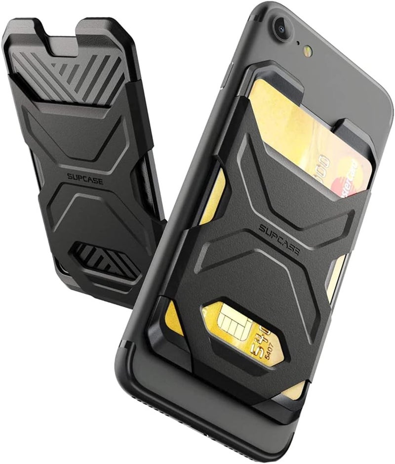 SupCase Adhesive Slim Wallet,(2-Pack) Ultra Thin Stick-On Silicone Credit Card Holder Sticker Adhesive Cell Phone Wallet Compatible for Most Smartphones（not fit Mobile Phones with Curved Back）(Black) - Image 1