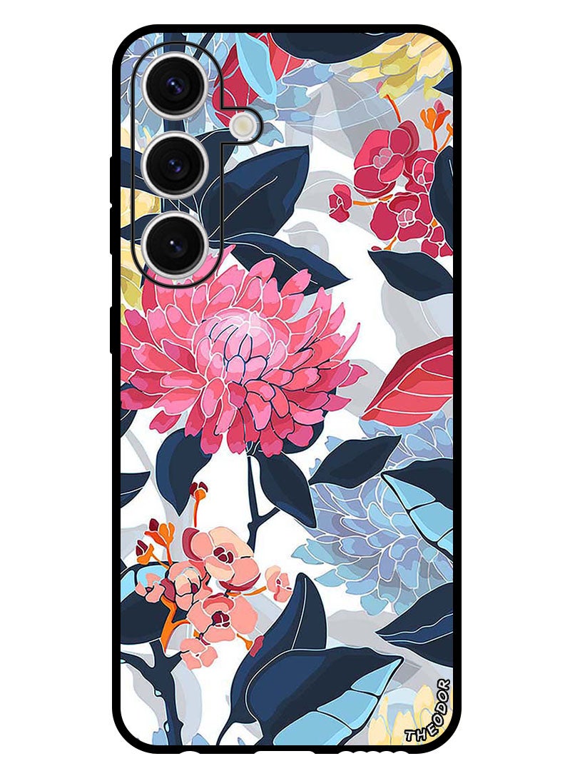 Theodor Protective Case Anti Scratch Shock Proof Bumper Cover For Samsung Galaxy S24 Plus Pink Flowers Paint - Image 1