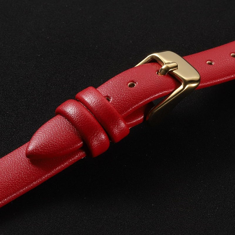 QUARKZMAN Leather Watch Strap Watch Leather Strap Watch Straps Flat Thin Elegant Leather Watch Strap Buckle for Smartwatch Men Women Men Women - Image 4