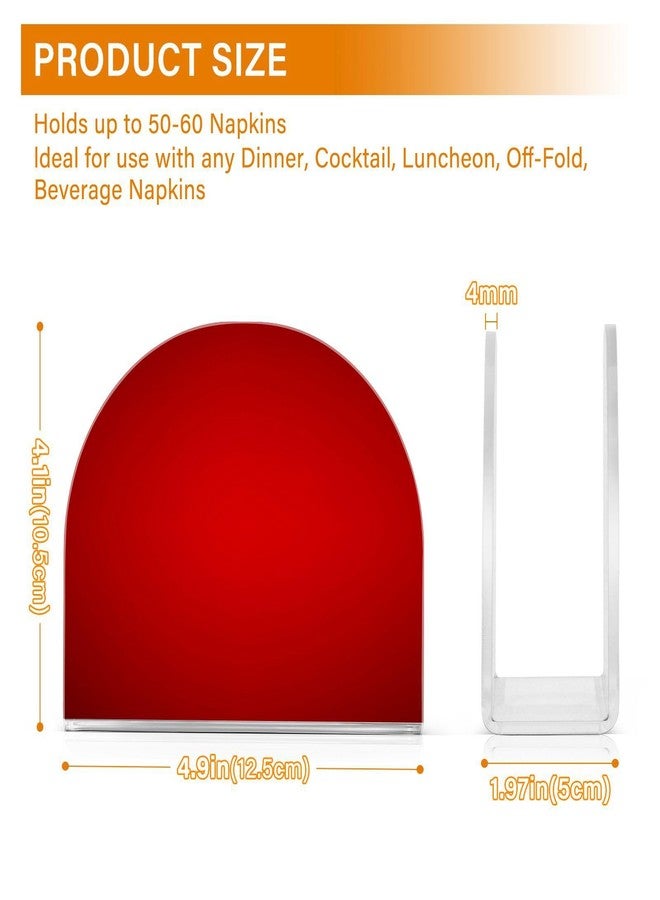 WELLDAY Napkin Holder, Plain Red Solid Color Napkin Holder for Table Standing Napkin Holders for Table, Kitchen & Dining Room Decor - Image 3