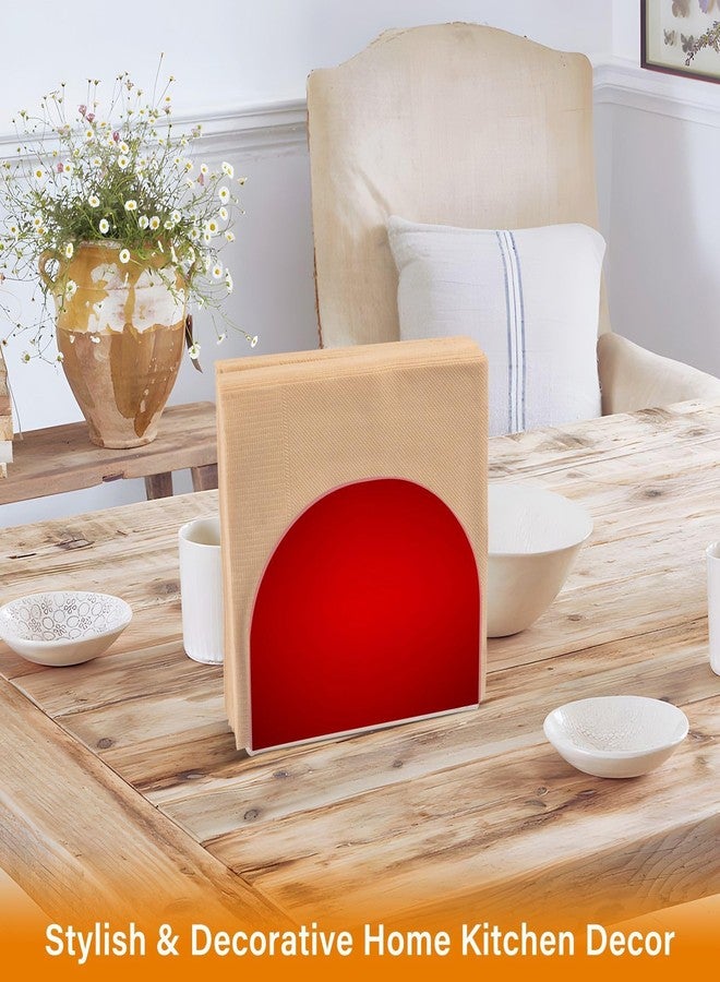WELLDAY Napkin Holder, Plain Red Solid Color Napkin Holder for Table Standing Napkin Holders for Table, Kitchen & Dining Room Decor - Image 5