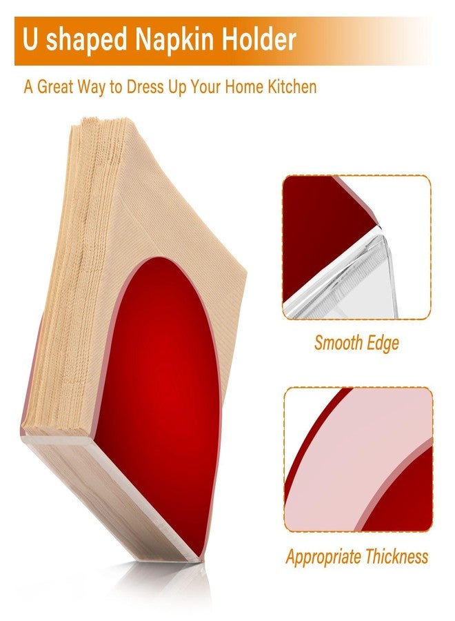 WELLDAY Napkin Holder, Plain Red Solid Color Napkin Holder for Table Standing Napkin Holders for Table, Kitchen & Dining Room Decor - Image 4