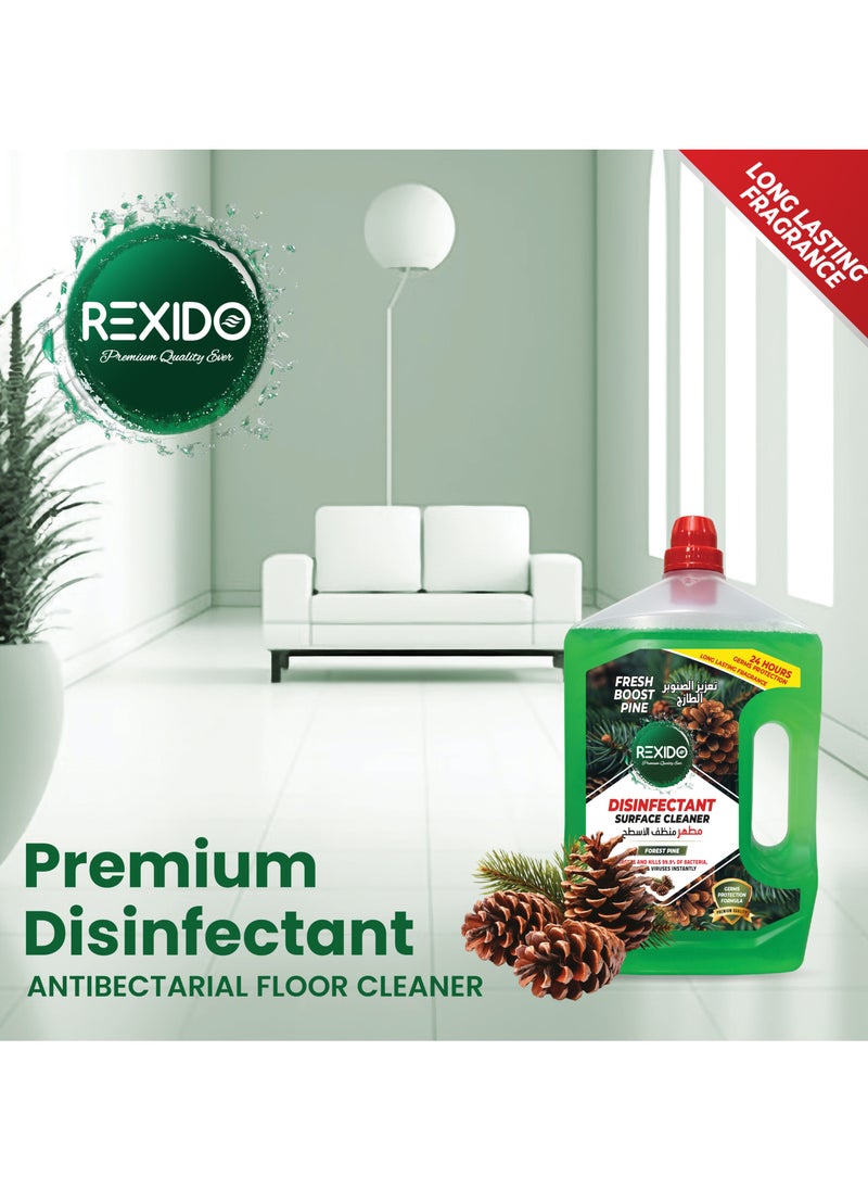 REXIDO - High Performance Disinfectant Floor Cleaner, Power Clean & Deodorize, Kills 99.9% Bacteria & Germs, 24-Hour Protection & Freshness, Spanish Lavender + Forest Pine 3L X 2 (Twin Pack). - Image 1