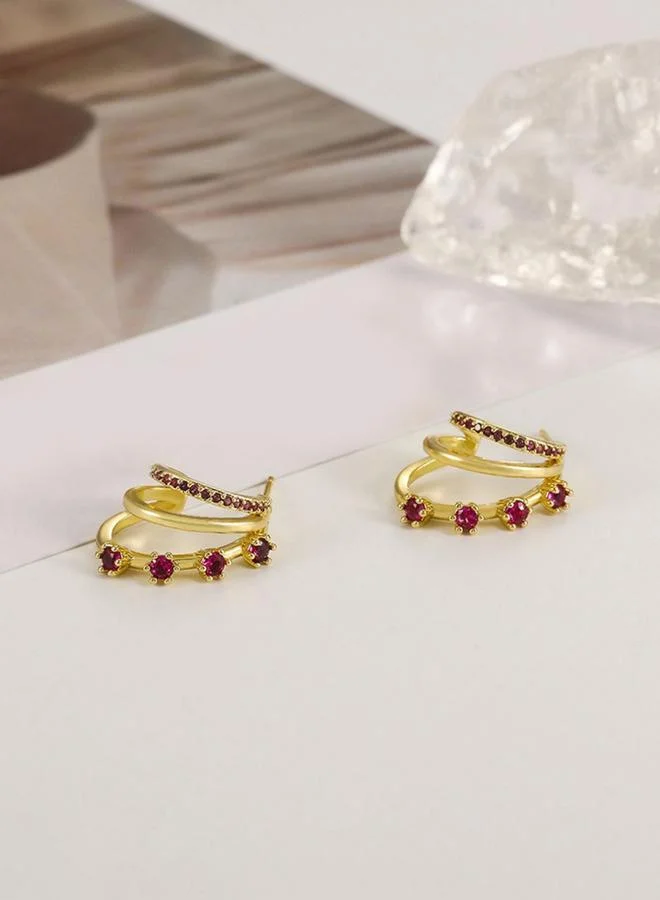 Take Two  Multi-Turn Inlaid Zirconia Earrings for Women | Best Price UAE