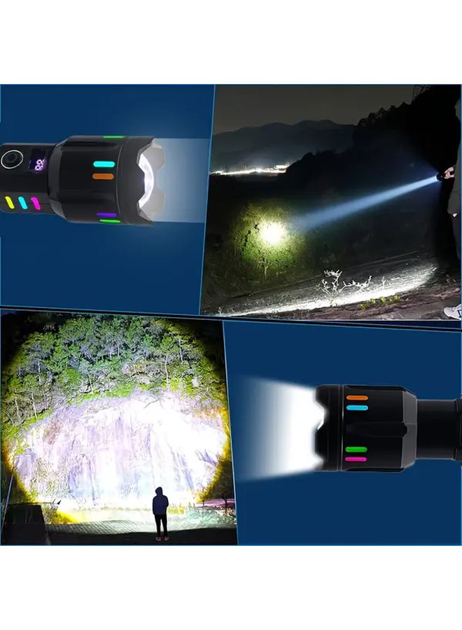 Aa Black Multi Mode Outdoor Flashlight 1200mAh USB Charging Adjustable Focus Emergency Light - Image 5