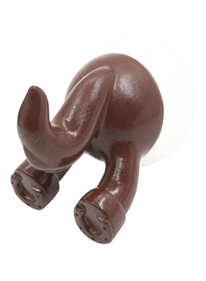 NIBEMINENT Animal Tail Designed Suction Towel Hook Brown 34x10cm