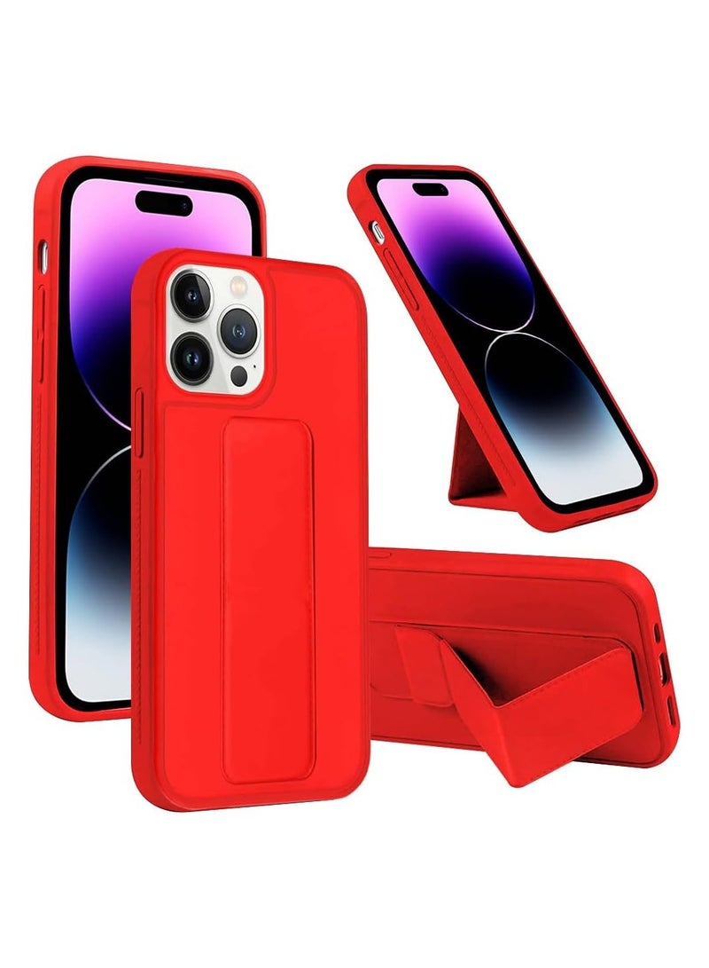 Max Case Cover Finger Grip holder Phone Car Magnetic Multi-function Shockproof Protective Case Two-in-one Phone holder Case (Red, iPhone 14 Pro Max) - Image 1