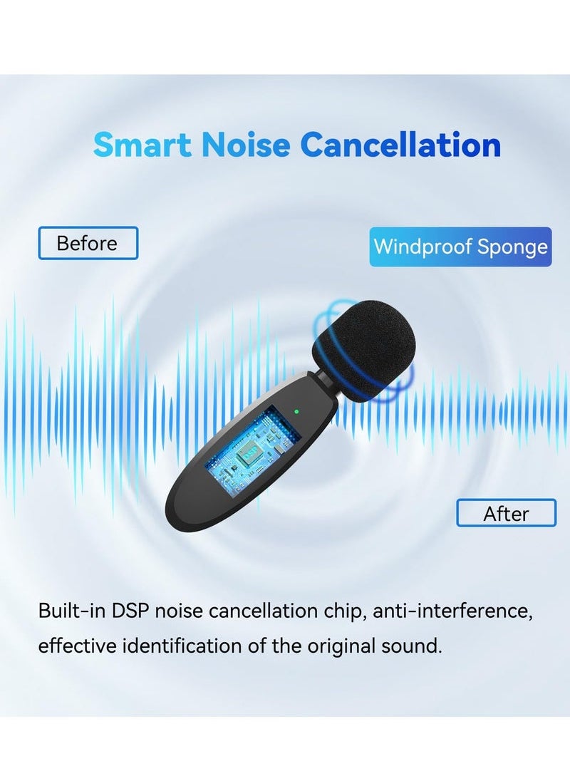Captaintech 3 in 1 Mini Microphone Wireless Lavalier Microphones for iPhone, Android and Camera- 2.4G Cordless Double Mics with Noise Reduction-Professional Video Recording Lav Mic for Interview, Vlog  - Image 4