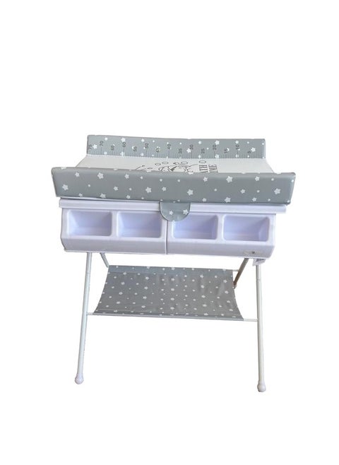Multi-use baby changing table with built-in bathtub