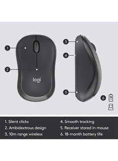Logitech MK295 Silent wireless keyboard and mouse combination, 10-meter Wifi range, 2.4GHz wireless, nano USB receiver, silent touch technology  - Image 4