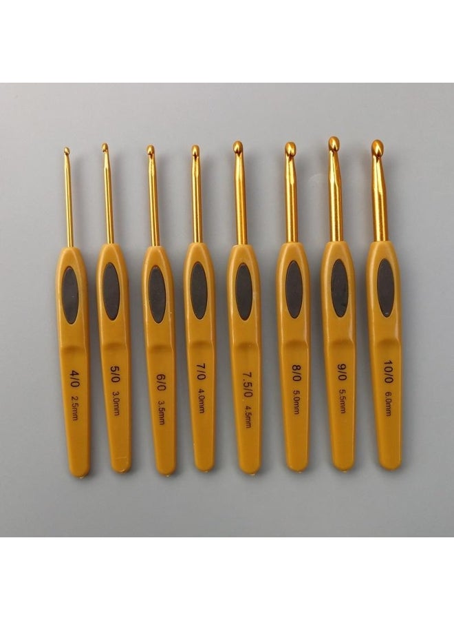 Generic 8Pcs Sweater Crochet Hook Knitting Tool Plastic Handle Aluminum Crochet - Image 2
