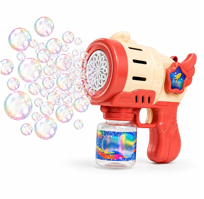 O2. Bubble Gun with LED Light Effect – Automatic Bubble Blaster Toy for Kids – Continuous Bubble Stream – Includes 100ML Bubble Solution Bottle – Ideal for Parties & Outdoor Fun - Image 1