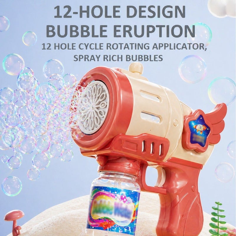 O2. Bubble Gun with LED Light Effect – Automatic Bubble Blaster Toy for Kids – Continuous Bubble Stream – Includes 100ML Bubble Solution Bottle – Ideal for Parties & Outdoor Fun - Image 3