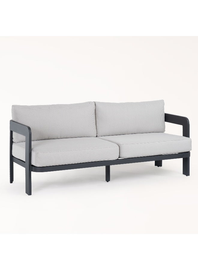 Homez Patio Set 4Pcs Aluminum Frame, Olefin Fabric Cushions, Black - Image 2