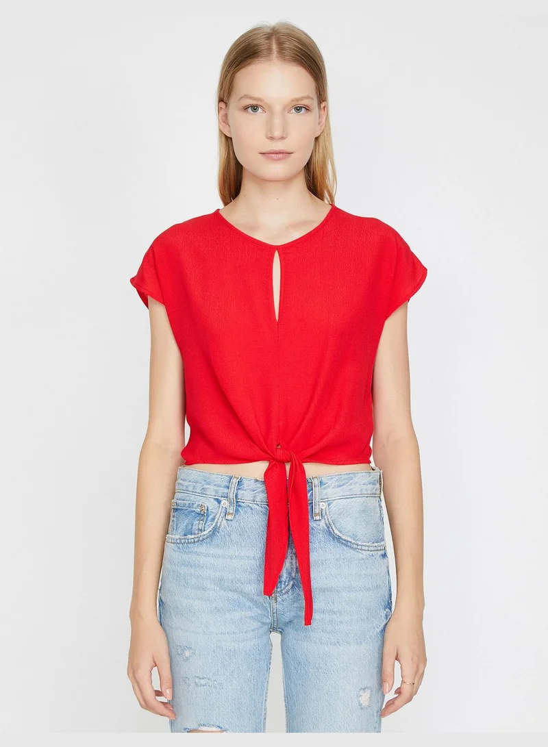 كوتون Drawstring Blouse
