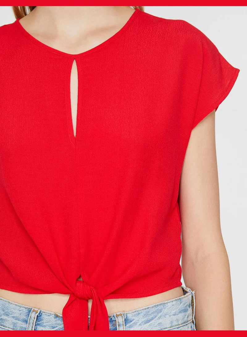 كوتون Drawstring Blouse