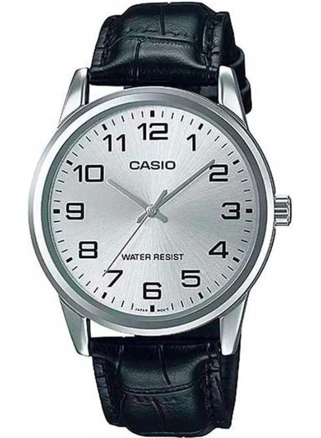 CASIO Men's Men's Watch - MTP-V001L-7BUDF White Dial, Black Band