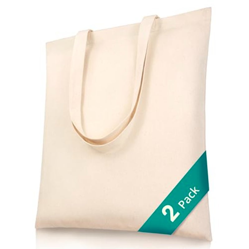 Phicorn Plain Tote Bag Bulk Blank Canvas Tote Bags for Crafts, DIY, Painting, Shopping and Groceries - Image 1