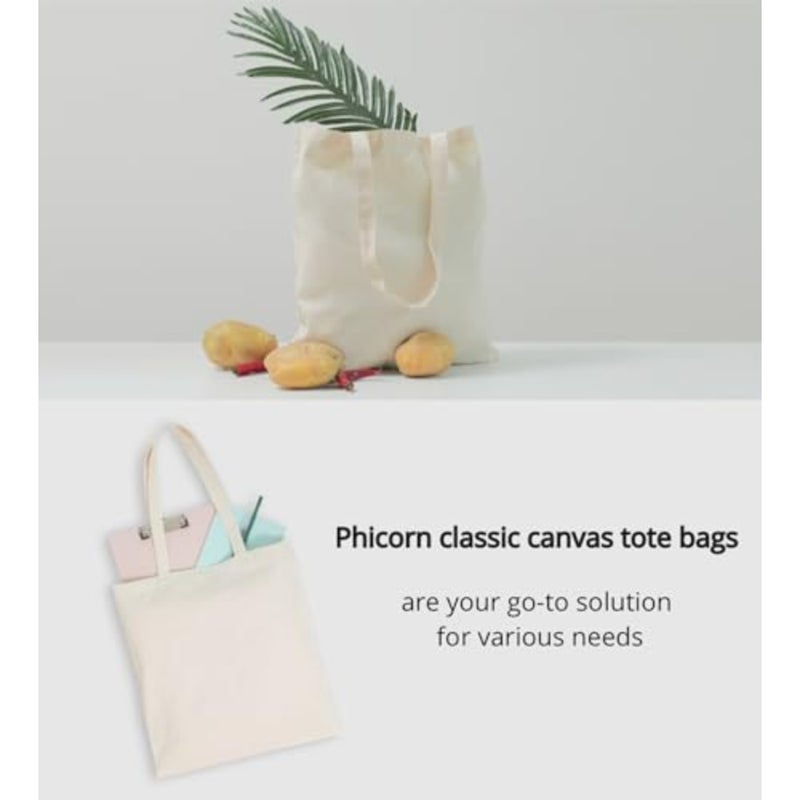 Phicorn Plain Tote Bag Bulk Blank Canvas Tote Bags for Crafts, DIY, Painting, Shopping and Groceries - Image 4
