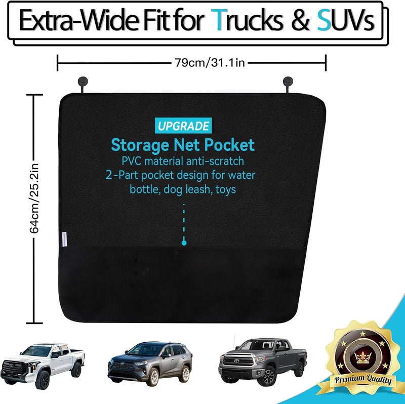 Durapower Dog Car Door Protector丨 2 Pack Extra Big & Thick Anti Pet Scratching Waterproof Vehicle Door Covers Guard Truck Interior Panel Safe SUV Universal 600D Black (Angular) - Image 2