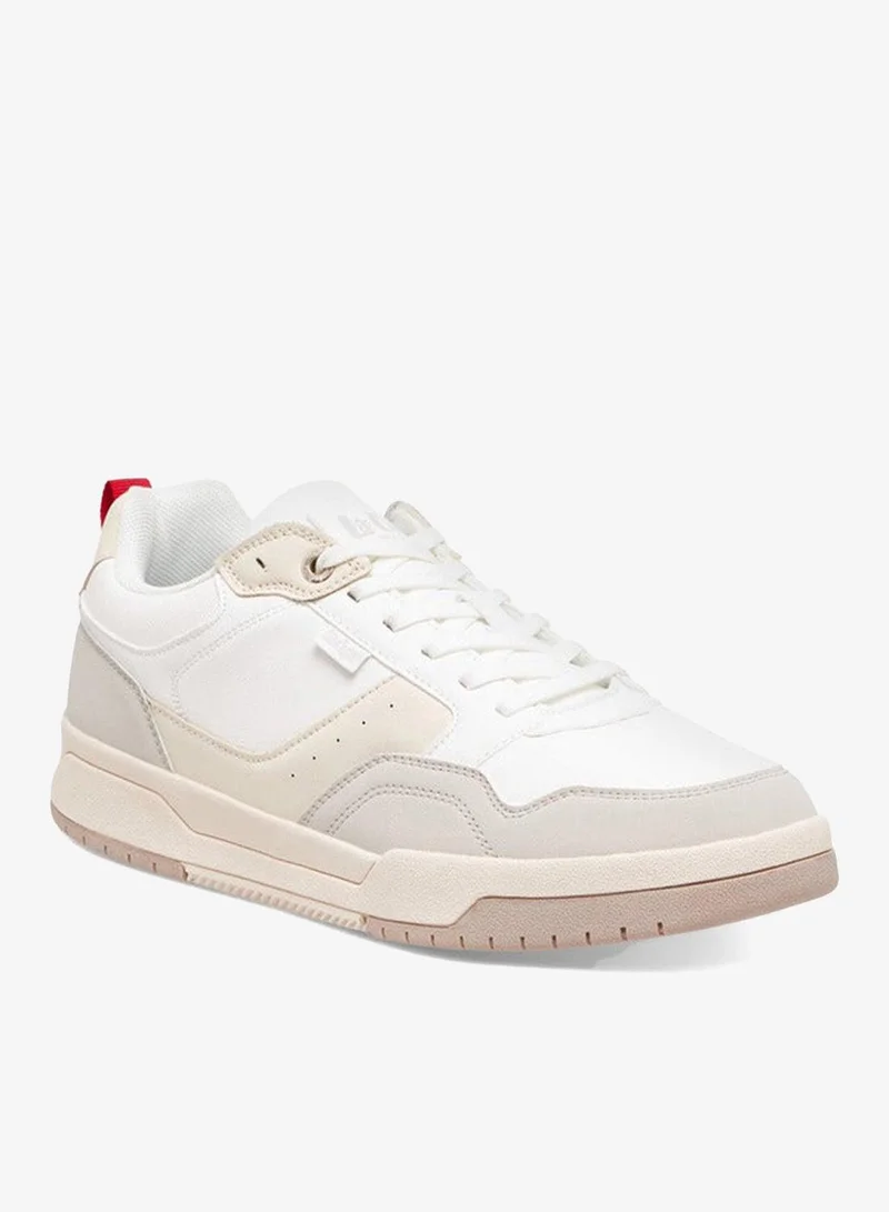 Men's Panelled Sneakers with Lace-Up Closure