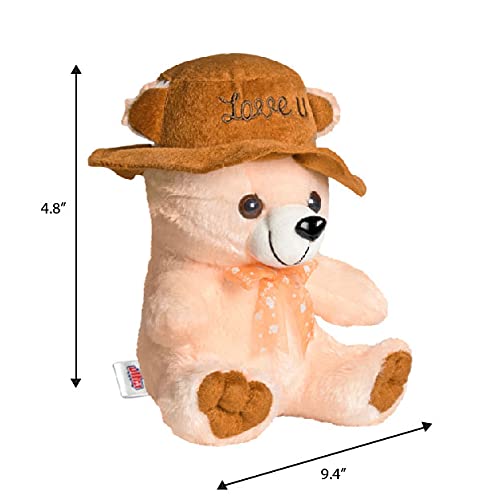 Ultra 10 Inch Teddy with Love You Cap Fully Stuffed Soft Plush Toy for Kids in Cream Animal Toy Gift Birthday Anniversary Christmas Diwali Home Decor - Image 5