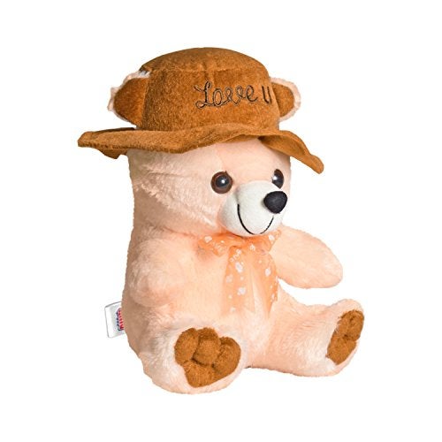 Ultra 10 Inch Teddy with Love You Cap Fully Stuffed Soft Plush Toy for Kids in Cream Animal Toy Gift Birthday Anniversary Christmas Diwali Home Decor - Image 1