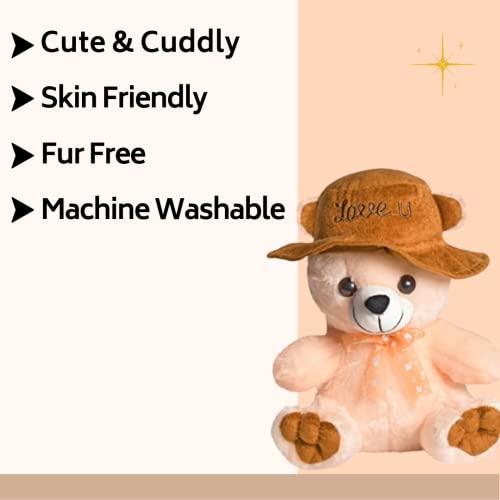 Ultra 10 Inch Teddy with Love You Cap Fully Stuffed Soft Plush Toy for Kids in Cream Animal Toy Gift Birthday Anniversary Christmas Diwali Home Decor - Image 2
