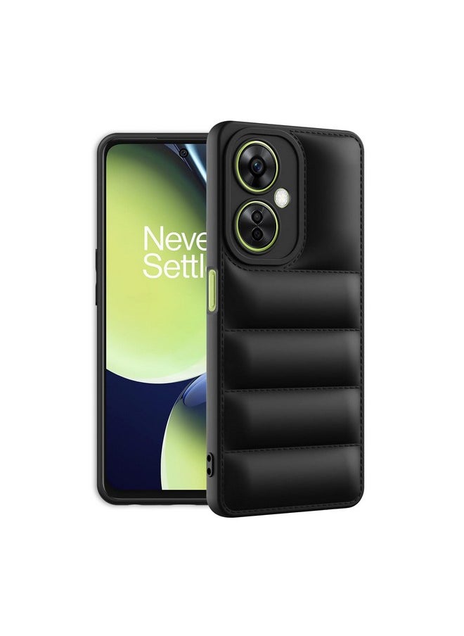 Plus - Plus Puffer Case Camera Protection Soft Back Cover for OnePlus Nord Ce 3 Lite 5G - Black - Image 1