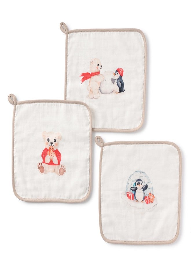 Cugo Baby Wash Cloth for New Born Washable, Reusable, Absorbent, Extra Soft Face Towels/Washcloth for Babies, Pack of 3 Pcs, (Arctic Dreams) - Image 4