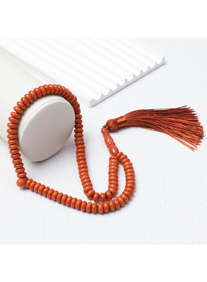 NIBEMINENT 99 Muslim Prayer Beads Orange/7.5mm 