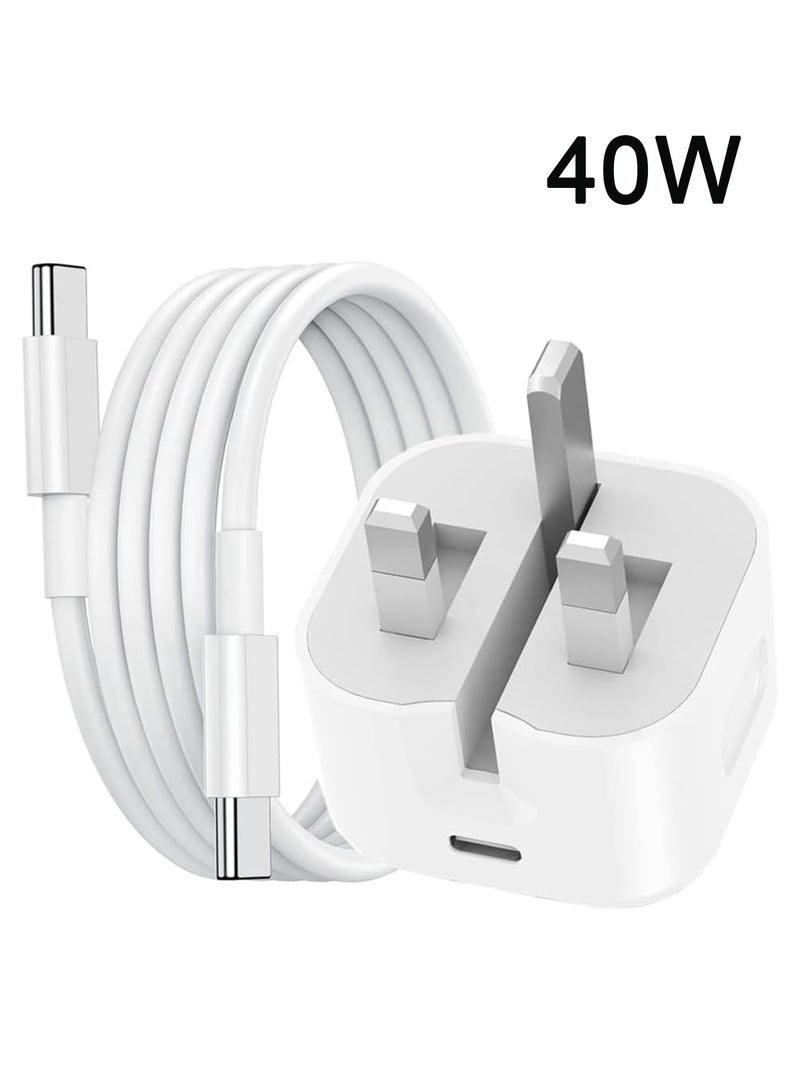 دراكلاو شاحن آيفون، شاحن سريع 40 واط لأجهزة آيفون 17 و16 برو، شاحن USB-C سريع بتقنية PD، رأس شاحن سريع لأجهزة آيفون 17، قابس طاقة من النوع C، محول سفر عالمي، قابس USB-C لأجهزة آيفون 17/17 برو/17 برو ماكس/إير/16/16 برو ماكس/15/15 برو/بلس، آيباد، إيربودز - Image 1