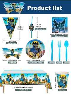 145Pcs Batman and friends Birthday Party Supplies,includes Banner,Backdrop,Tableware Set,Tablecover,Cake Toppers, etc Batman party decorations - pzsku/Z056325C0C3D0C76A6494Z/45/_/1737528689/6ba554a6-0f96-4bd3-a64f-9cb9ab357d2f