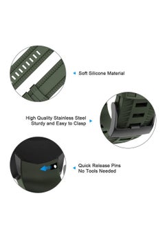 Y&D Compatible with Suunto 9 Band Soft Silicone Watch Strap, 2PCS Strap for Gps Baro Replacement Sports Men Women, Black and Army Green  - Image 4
