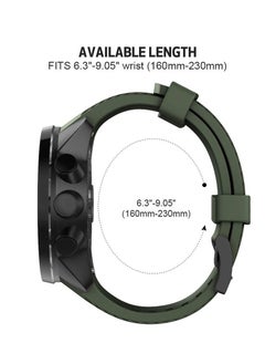 Y&D Compatible with Suunto 9 Band Soft Silicone Watch Strap, 2PCS Strap for Gps Baro Replacement Sports Men Women, Black and Army Green  - Image 5