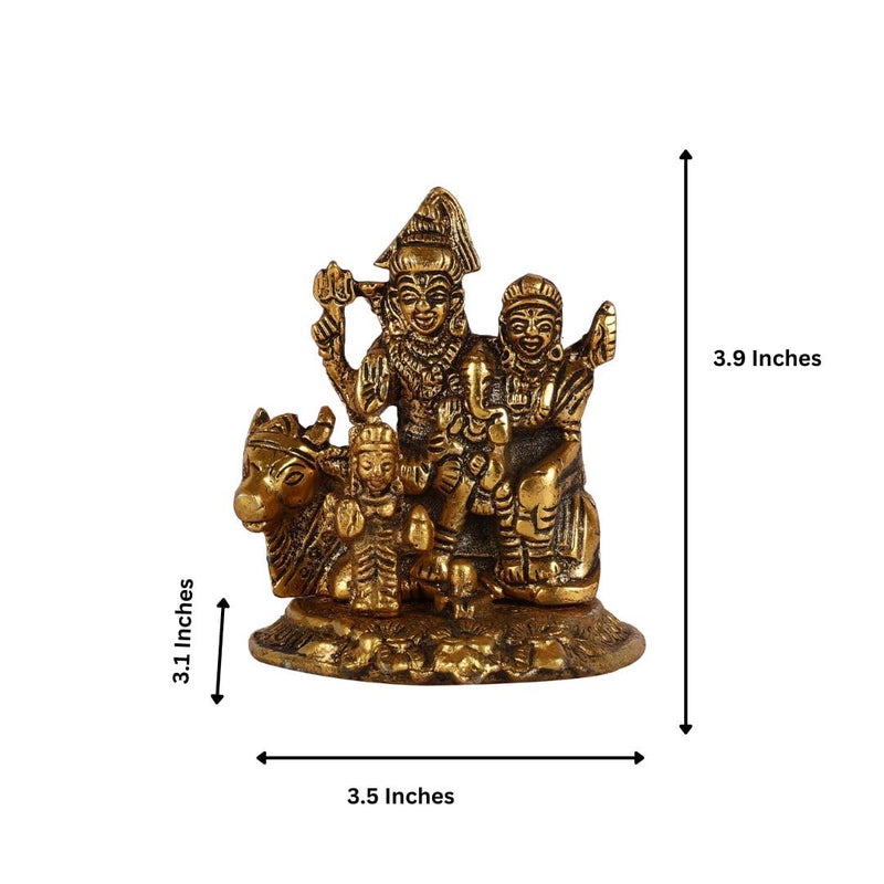 HEYEARTH Lord Shiv Family Idol for Mandir Pooja Religious Idol FigurinesLord Shiva Statue for Home TempleOfficeGifts Gold 39x35 Inches - Image 5