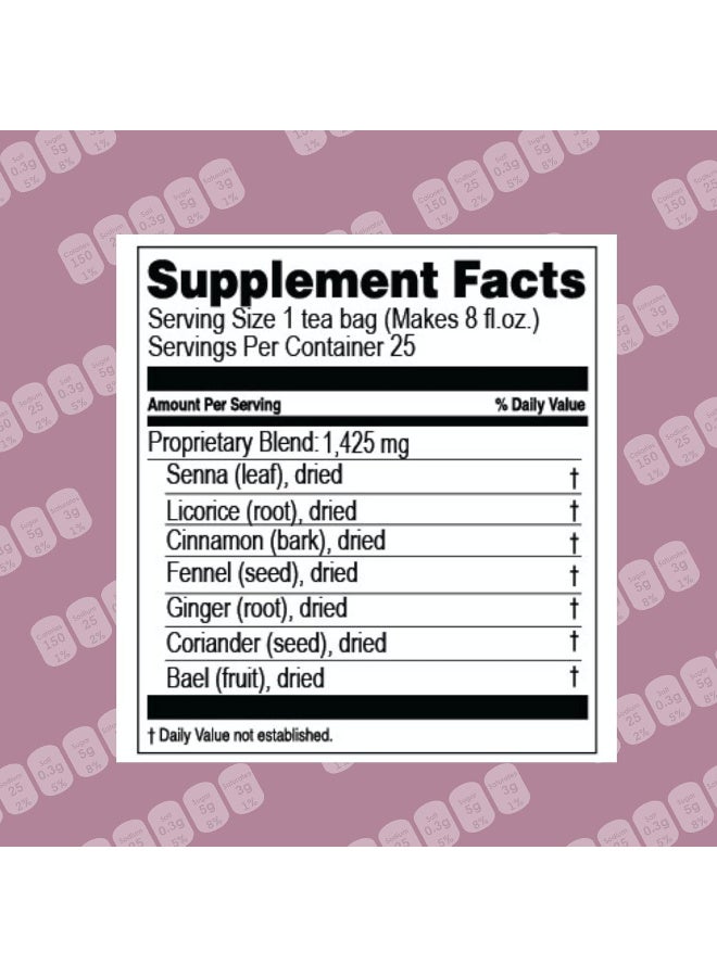 HYLEYS Colon Cleanse Tea Blackberry Flavor - 50 Tea Bags (1 Pack) - Image 2