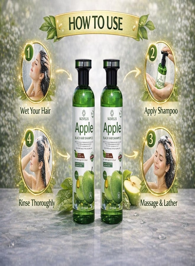 SKINPLUS Apple Hair color shampoo Suitable for Home Use - 250ML+250ML No Towel, No Scalp - Image 4