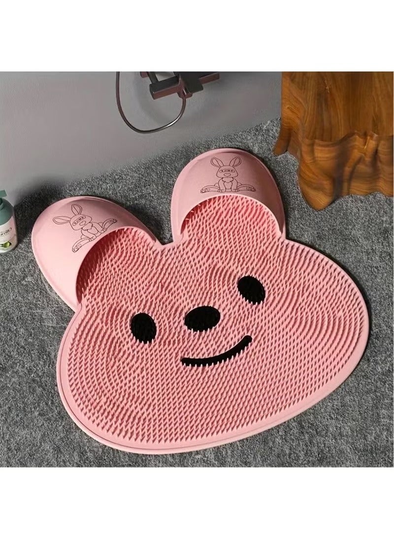 Beauenty Shower Feed Scrubber Mat with Non-Slip Suction Cups Cleans, Smooths, Exfoliates & Massages your Feet without Bending, Improve Foot Circulation & Soothes Tired Feet (Pink) - Image 1