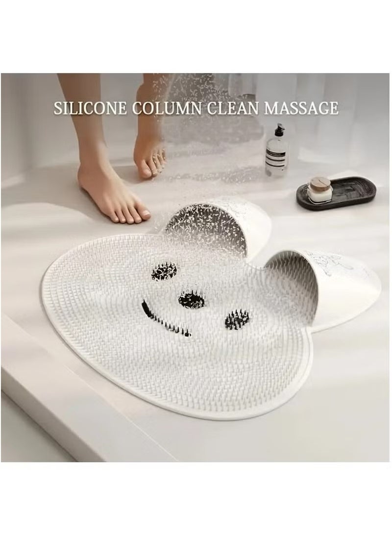 Beauenty Shower Feed Scrubber Mat with Non-Slip Suction Cups Cleans, Smooths, Exfoliates & Massages your Feet without Bending, Improve Foot Circulation & Soothes Tired Feet (Pink) - Image 3