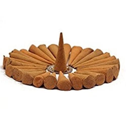 SANCTIFIED Incense Cow Dung PanchGavya Aromatic Dhoop Cone for Pooja Worship Meditation Pack of 62pc Gulab Scent - Image 3