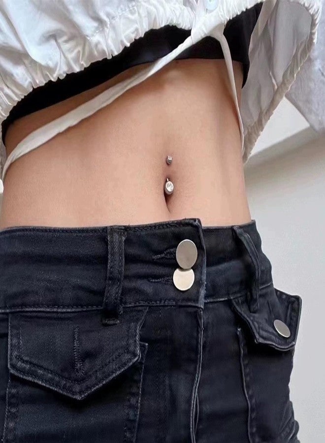DJCIW 14G 18mm Belly Button Rings for Women, 316L Stainless Steel Navel Barbell with Cubic Zirconia,Petite Belly Piercing Jewelry - Image 4