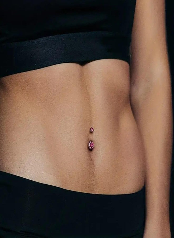 DJCIW 14G 18mm Belly Button Rings for Women, 316L Stainless Steel Navel Barbell with Cubic Zirconia,Petite Belly Piercing Jewelry - Image 5