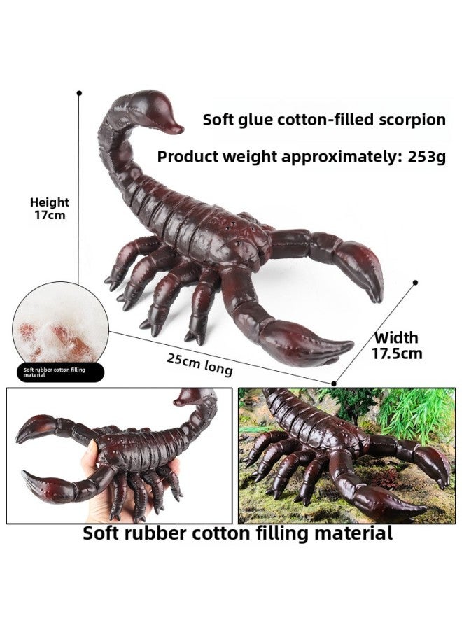Loquat Trick Toy Simulation Spider Poisonous Spider Insect Animal Model Children's Toy Plastic Ornaments Gift-Color:Yb Soft Rubber Cotton-filled Scorpion - Image 1