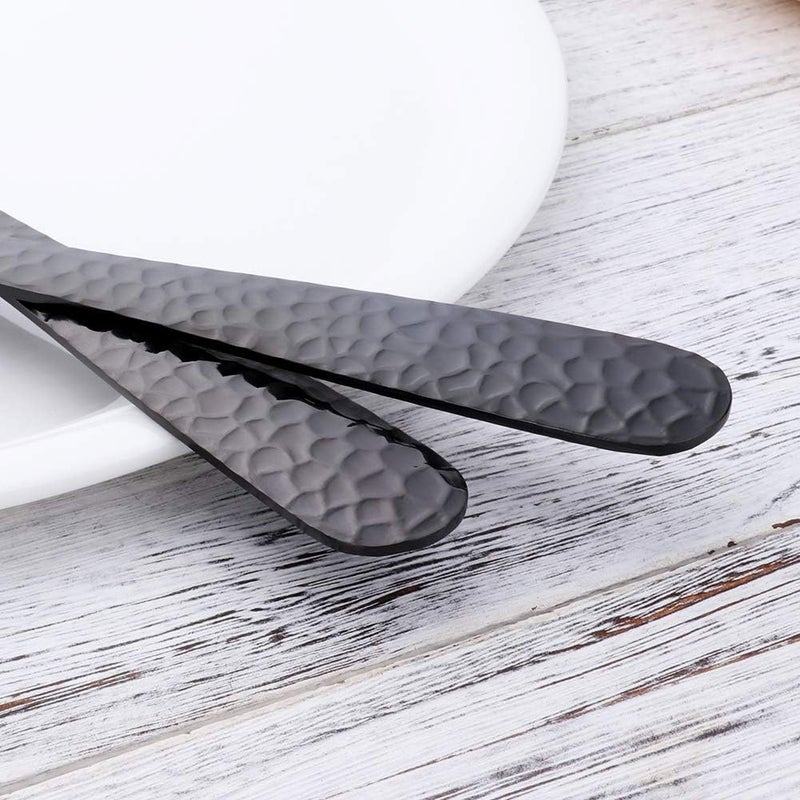 Bisda Salad Spoon and Fork Set, 12 Inch Stainless Steel Salad Server, Black Serving Utensils, Dishwasher Safe, Pack of 2 - Image 4